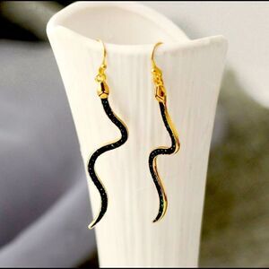 Boho & Indie Rhinestone Snake Earrings